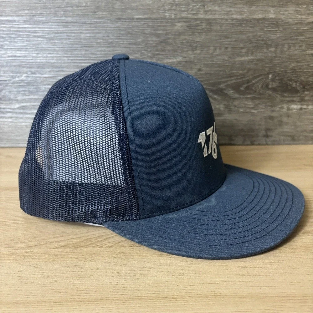 1764 Golf Hat Cap Snap Back Navy Blue Mesh Trucker Embroidered